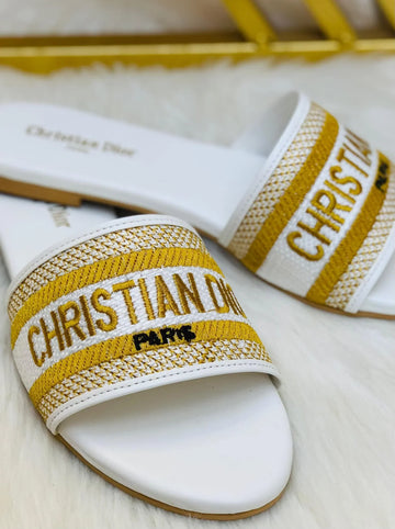 CHRISTIAN DIOR EMBROIDERY SLIPPERS
